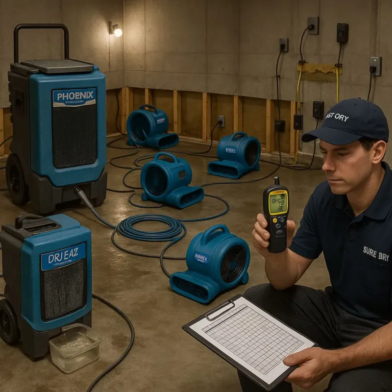 Structural Drying and Dehumidification process in West Lake Stevens, WA